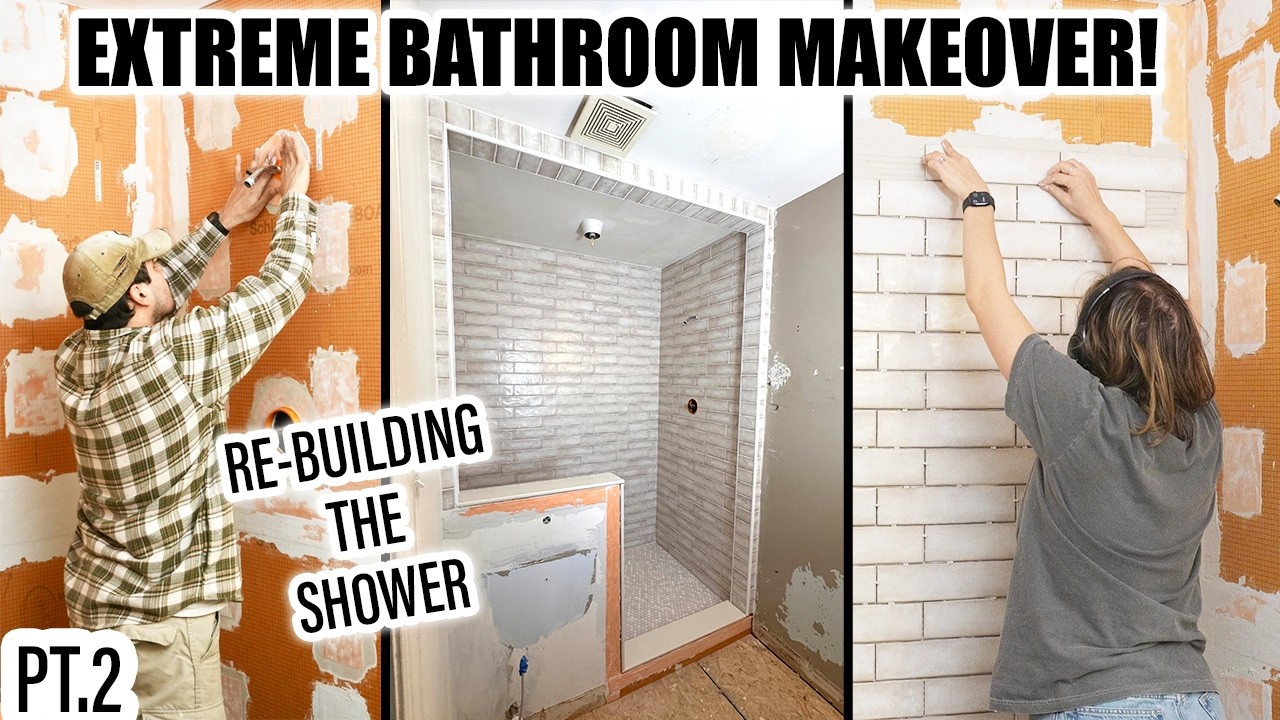 Экстремальное преображение душевой кабины | Ремонт ванной комнаты, часть 2
