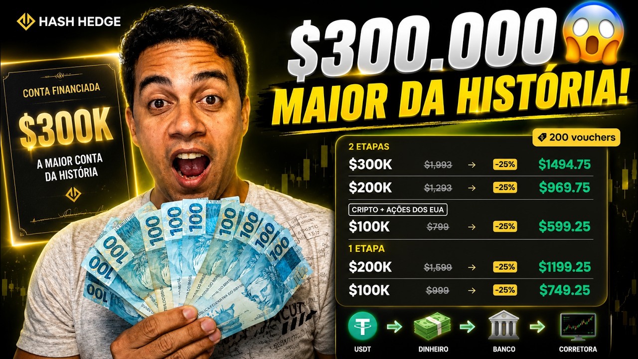 🚨 HASH HEDGE LIBEROU CONTA DE $300 MIL + 25% DE DESCONTO!
