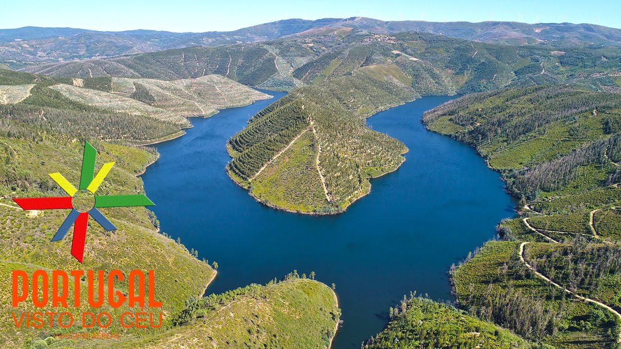 Wonderful Zezere river 🏞️ Trinhão aerial view - Pampilhosa da Serra - 4K UltraHD