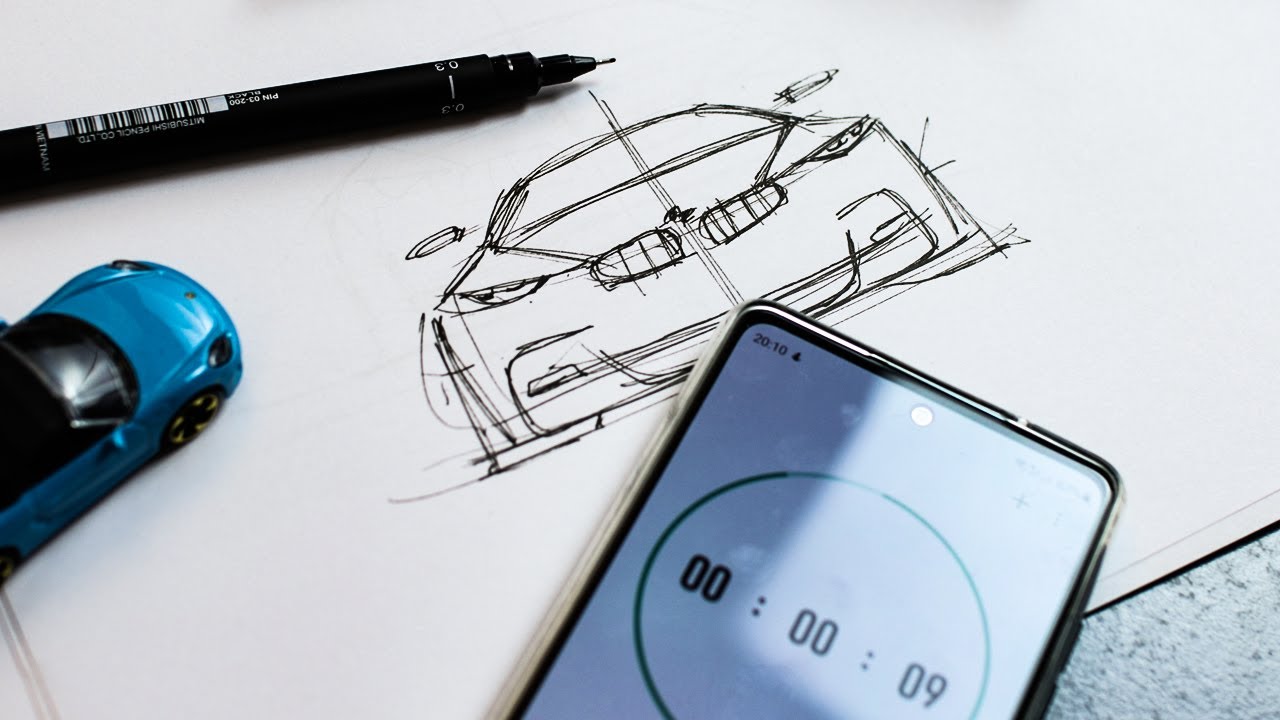Эскиз BMW за 45 секунд! #шорты #дизайнавтомобиля #bmw