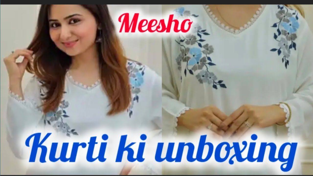 Kurti ki unboxing review form meesho ll under budget ll styles white kurti from meesho 👍