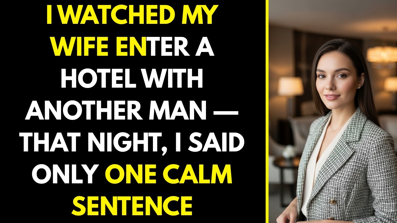 I Watched My Wife Enter a Hotel With Another Man — That Night, I Said Only One Calm Sentence