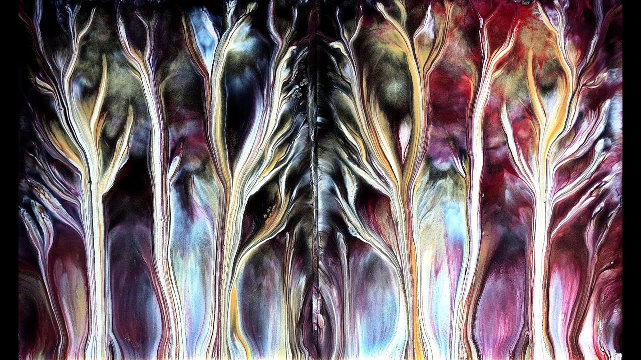 (601) Double dip with scrape off paint ~ Acrylic pouring ~ Fluid art technique ~ 