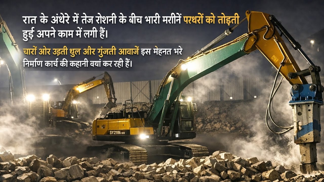 Excavator operator breaking stones || #breaking #excavator #work #construction 