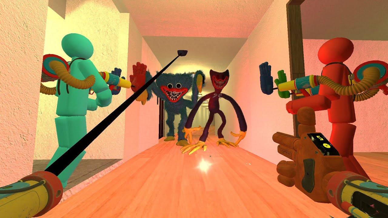 NIGHTMARE AND NORMAL! Huggy Wuggy & NIGHTMATE Huggy Wuggy Chase 100 Players and Me in Gmod