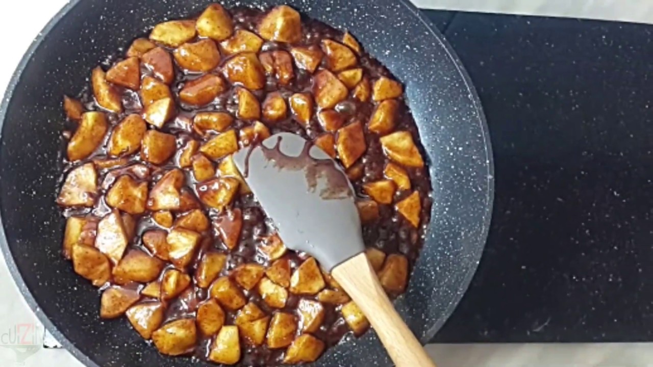 تفاح بالكراميل والقرفة | homemade  caramel apples with cinnamon | pommes caramélisées