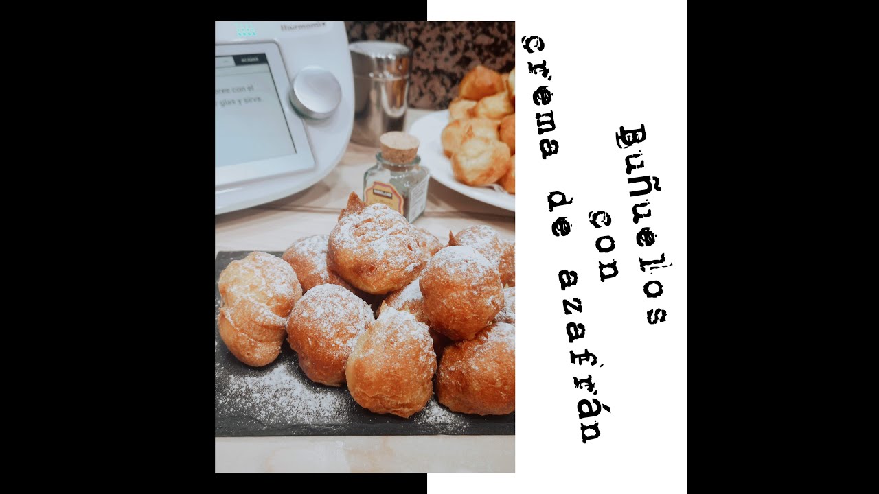 Buñuelos con crema de azafrán