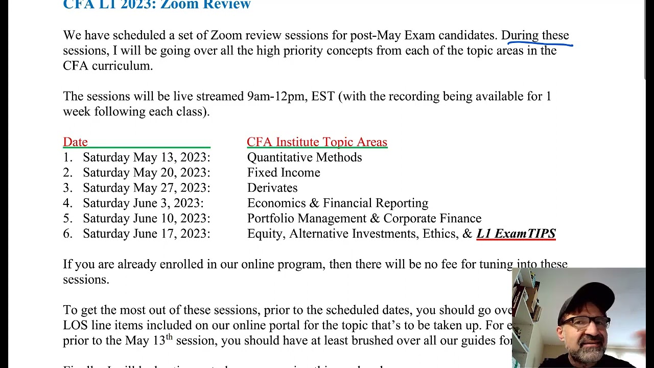 CFA L1 2023 Zoom Review
