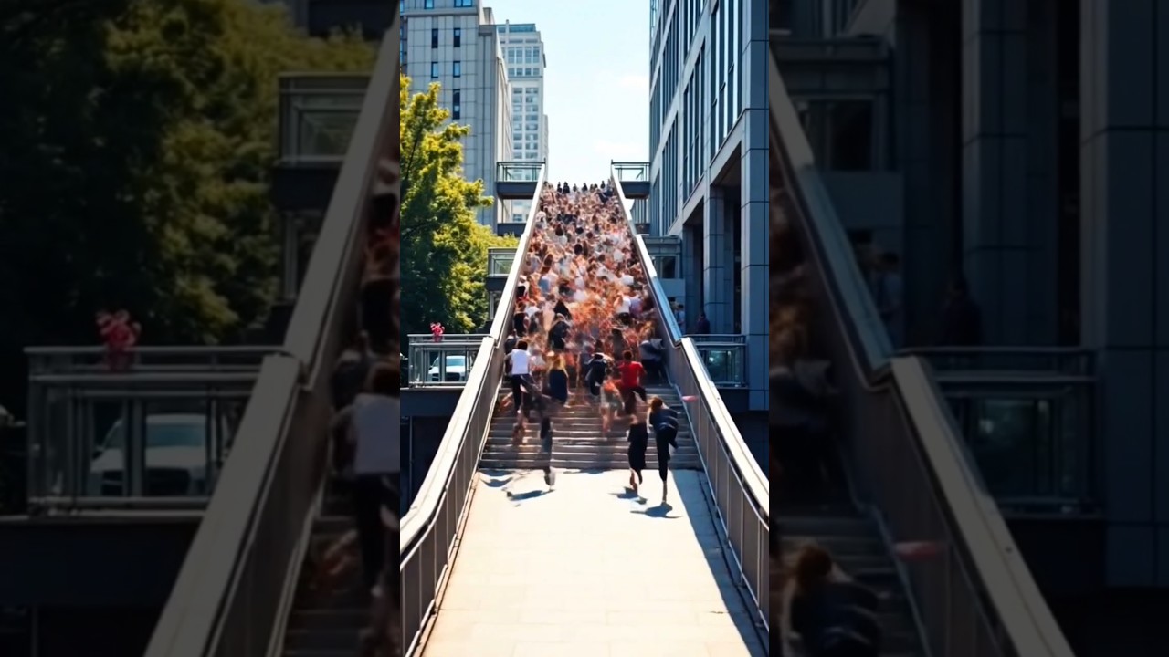 City Footbridge Collapses Suddenly  Pedestrians Caught in Shocking Fall