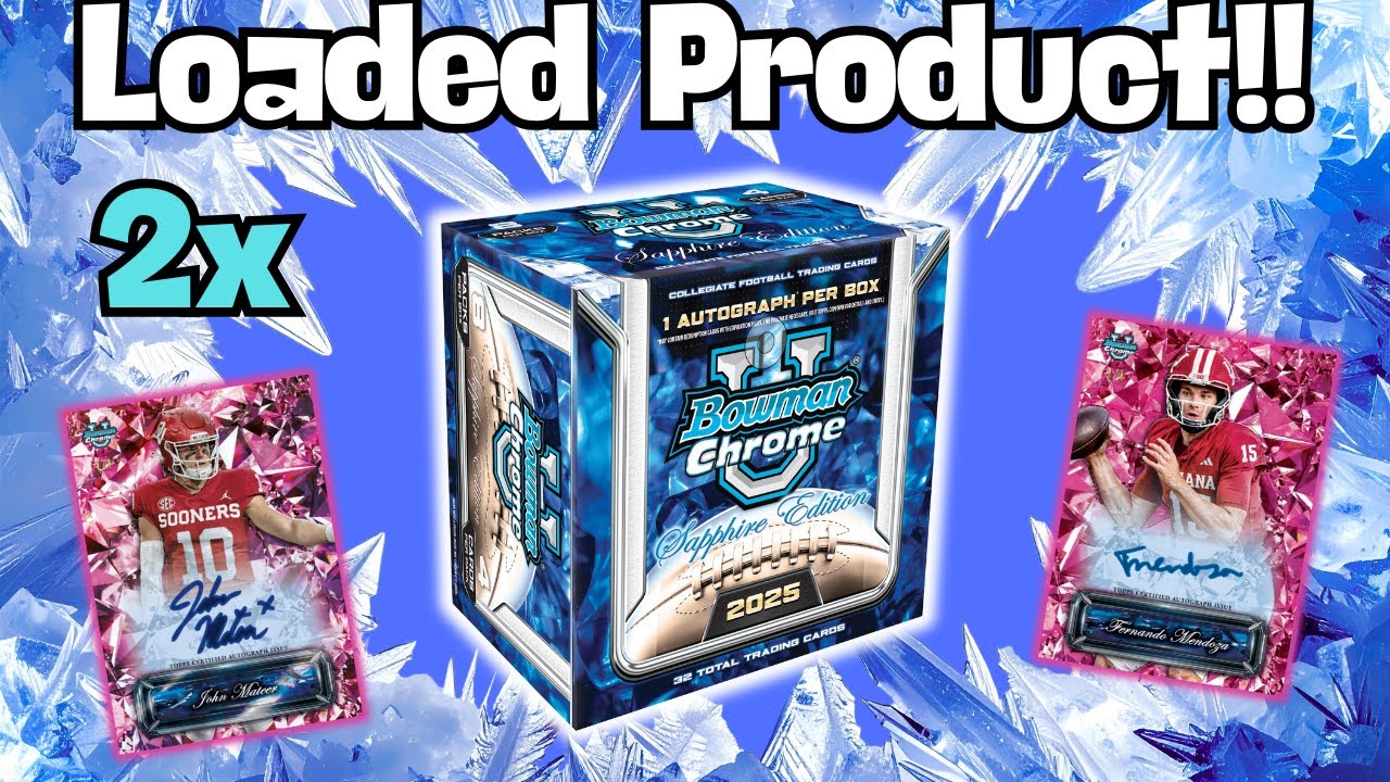 🤯2 КРАСНЫХ В 2 КОРОБКАХ🤯 Открытие Hobby Box с кроссовками Bowman Chrome U Football Sapphire Editi...