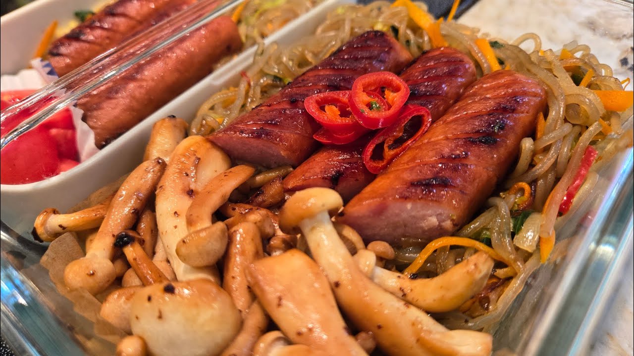 Sauté asiatique, saucisses et champignons