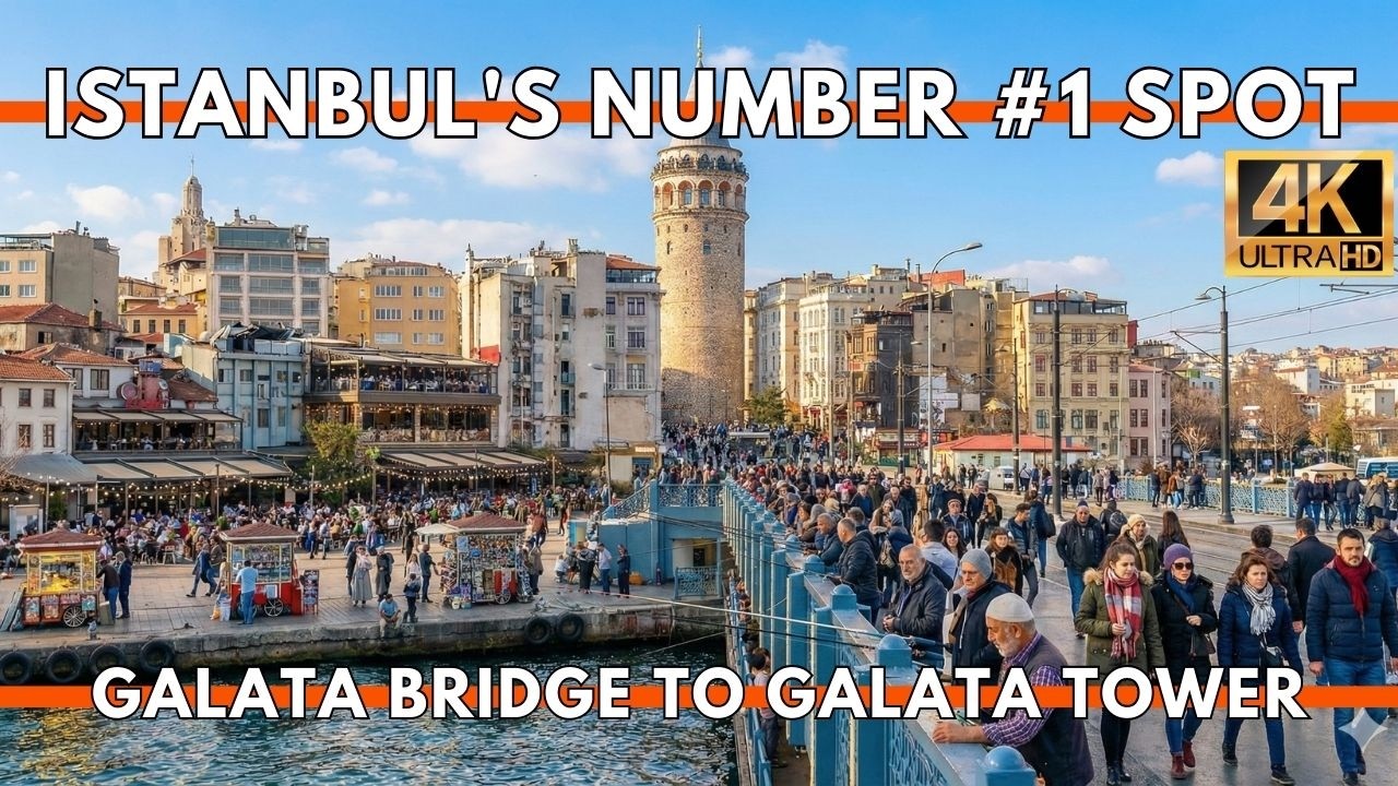 Istanbul Turkey 2026 4K Walking Tour | Old Town Walk: Galata Bridge, Galata Tower, Istiklal Street