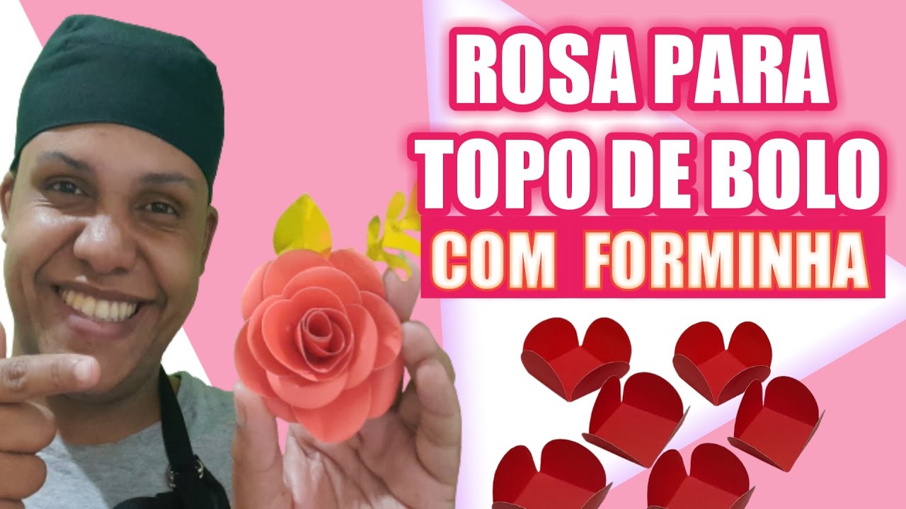 Como fazer ROSA PARA TOPO DE BOLO COM FORMINHA 