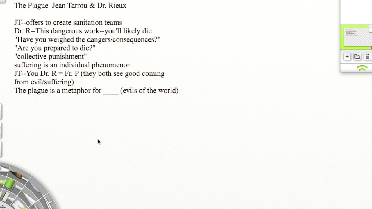 The Plague--First Talk between Jean Tarrou & Dr. Rieux I