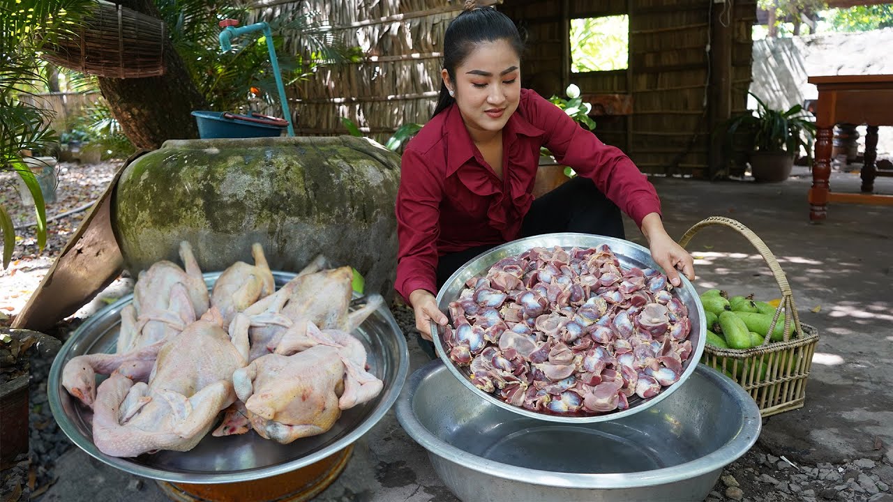 Countryside Life TV: Chicken gizzard, Winter melon, Chickens cooking - Mother and daughter cooking