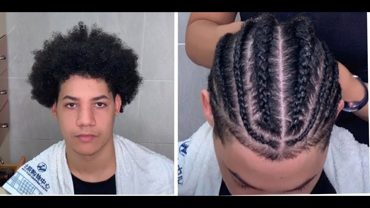 Trenzas pegadas en hombres ( Le HaGo TrEnZas A Mi HeRmAnO).