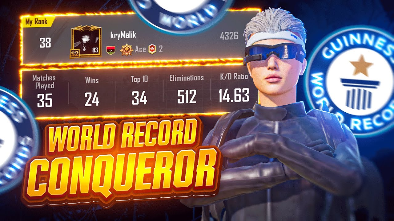 World Record Conqueror in PUBG Mobile 🔥 أسرع كونكور بالعالم في تاريخ ببجي موبايل