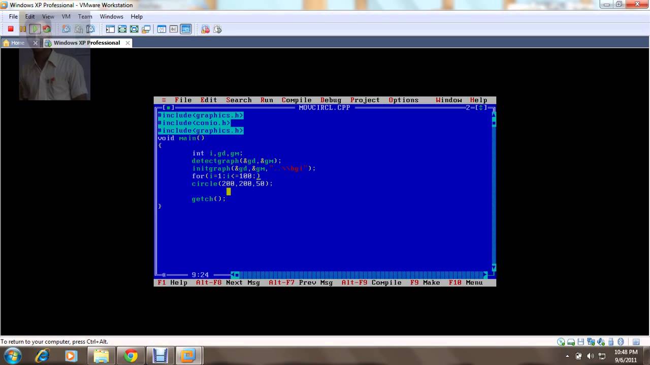 Computer Graphics Tutorial - Moving Circle