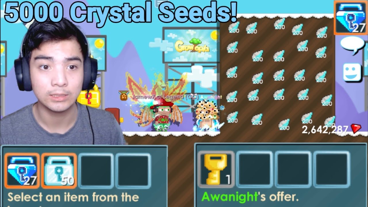 BUYING 5000 Crystal Seeds For 27Bgl!! (27BGL to 50BGL) Ez Profit! - Growtopia