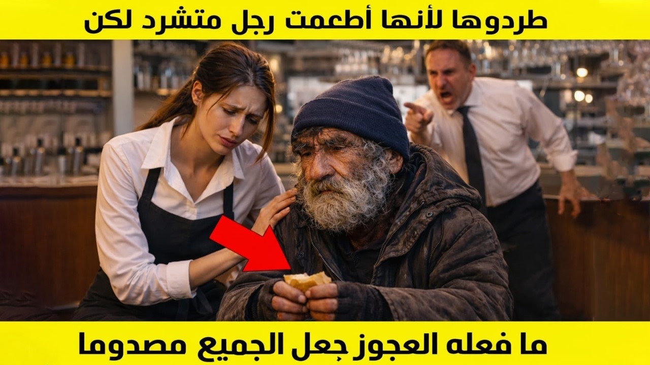 هذه النادلة المسكينة كانت فقط تحاول مساعدة العجوز الجائع. لكن يا الله 😢😢