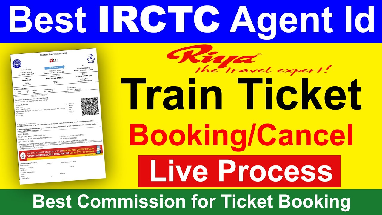 IRCTC Train Ticket Booking Process from IRCTC Agent ID || Riya Travel || Best Travel Portal 2024