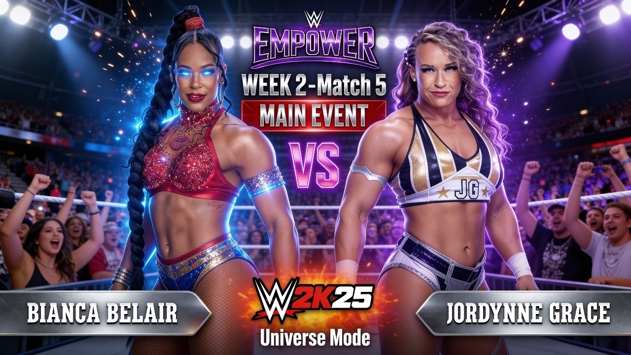 MAIN EVENT: Bianca Belair vs Jordynne Grace | EMPOWER Week 2 Match 5 | WWE 2K25 Universe Mode