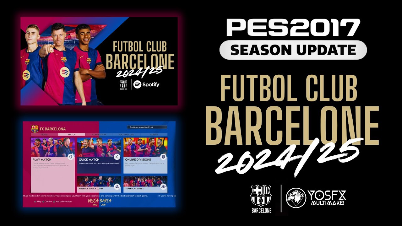PES 2017 | FC Barcelona 2025 Menu Graphic - Compatible With All Patches