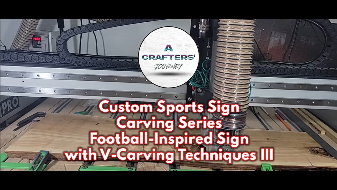 Custom Sports Sign Carving Series Football Inspired Sign with V Carving Techniques III