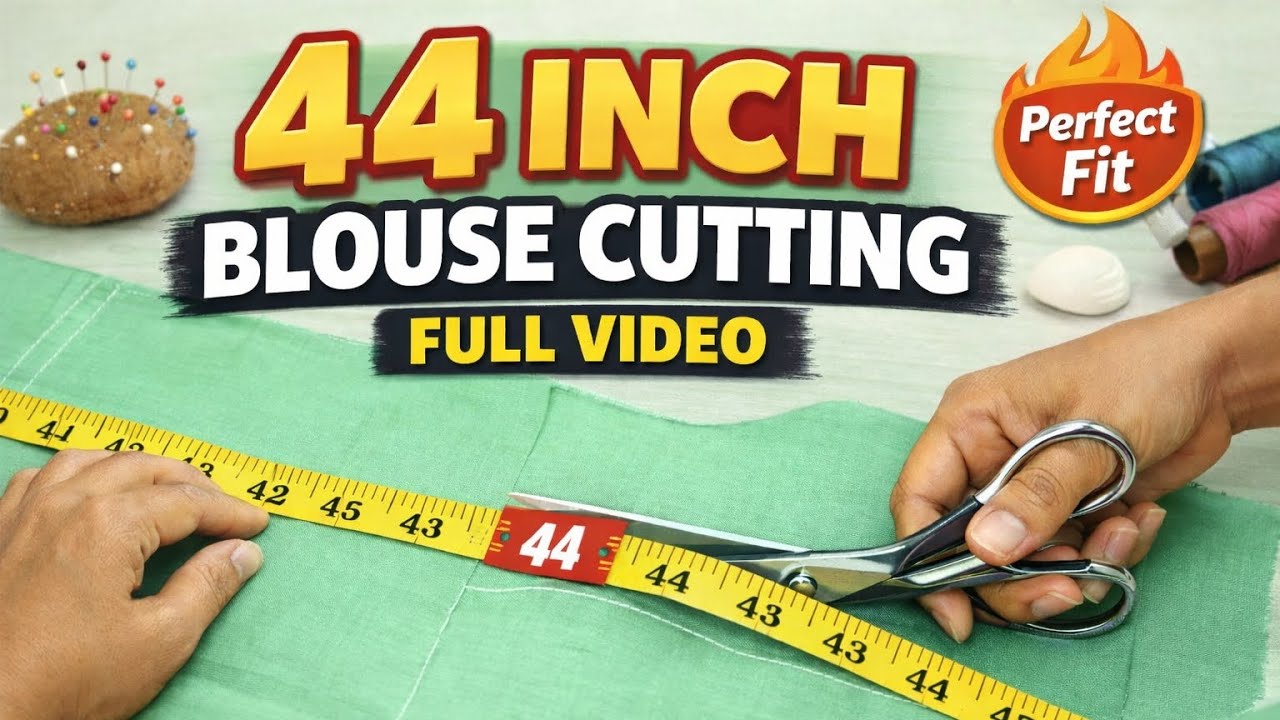 44 Inch Blouse Cutting ✂️ | Step‑by‑Step Easy Method | Beginner Friendly