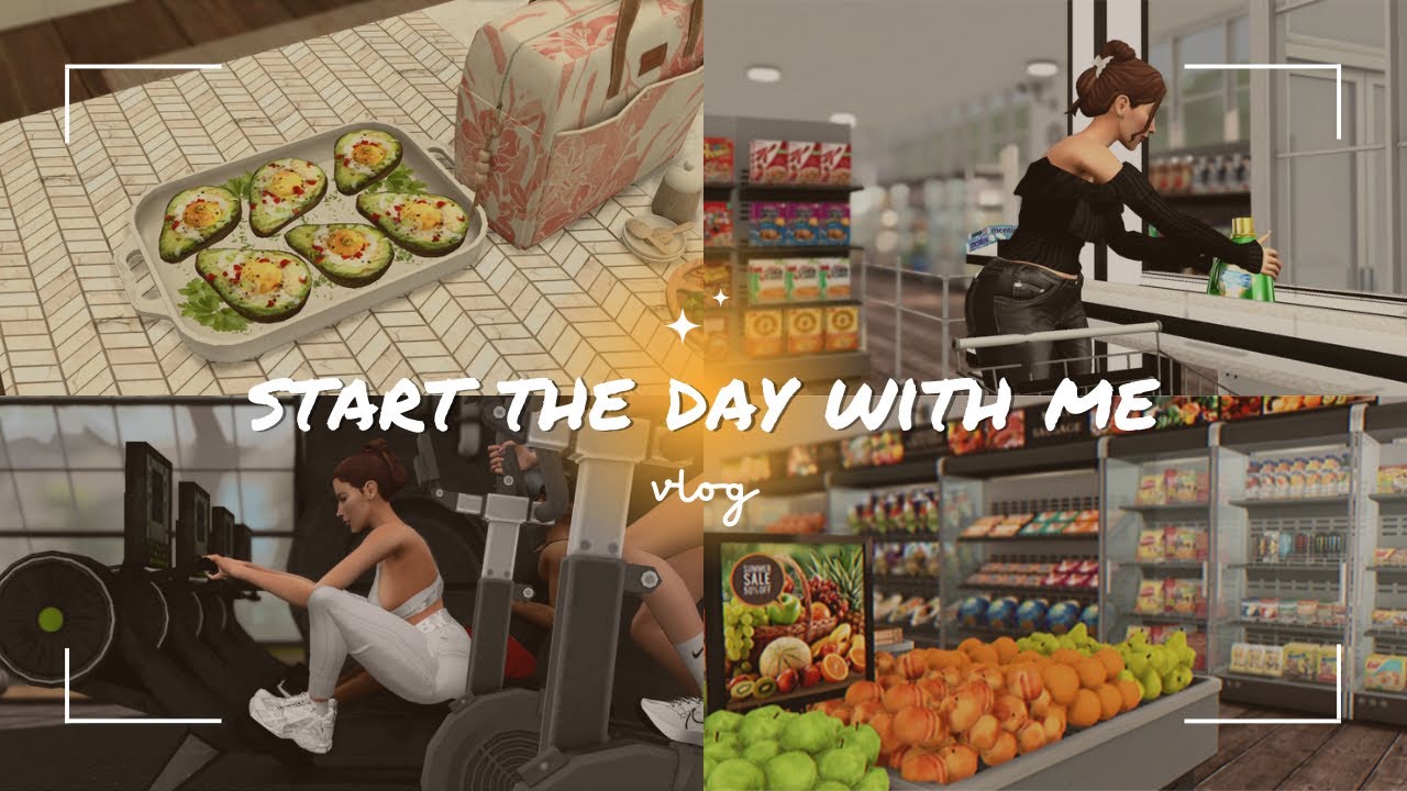 [The Sims 4 Vlog] 🎥 ┊Start the day with me (breakfast, gym, grocery run)