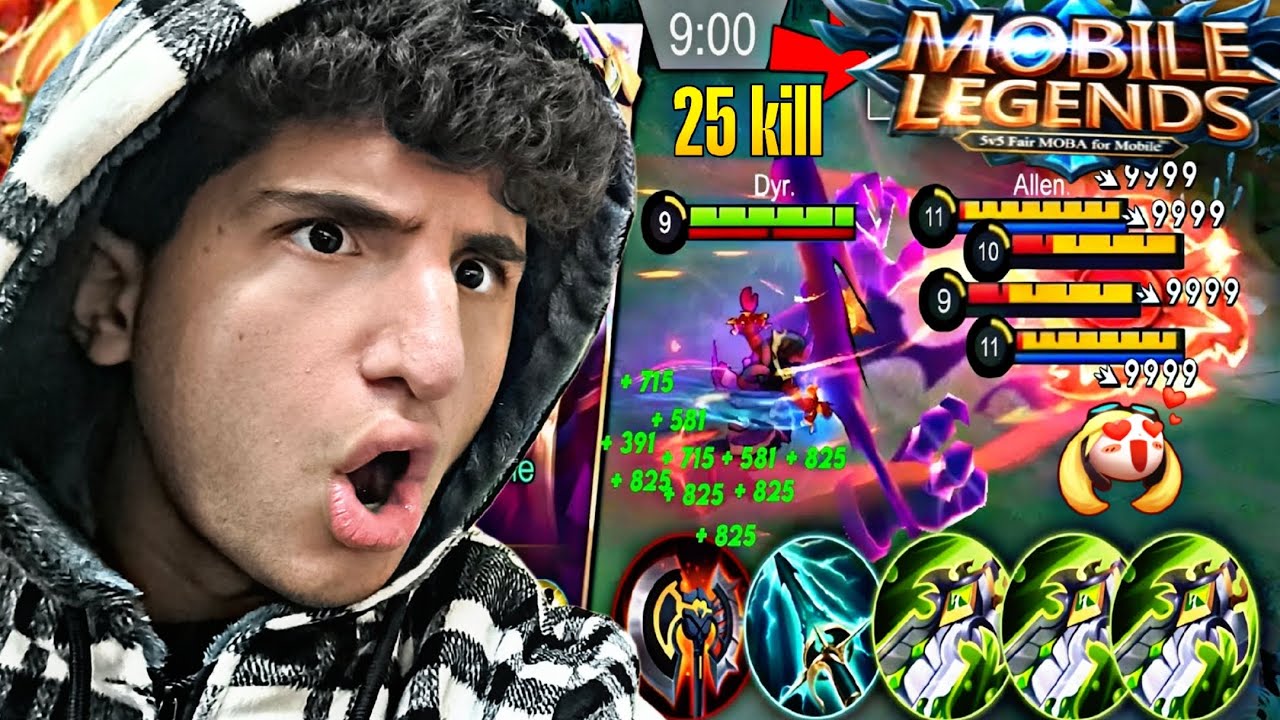 25 تا کیل !! این کاراکتر هیولاست 🥵🫣 MOBILE LEGENDS BANG BANG  سیزن باب اسفنجی اومد😂