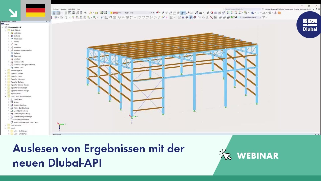 Webinar | Auslesen von Ergebnissen in RFEM 6 und RSTAB 9 mit der neuen Dlubal-API