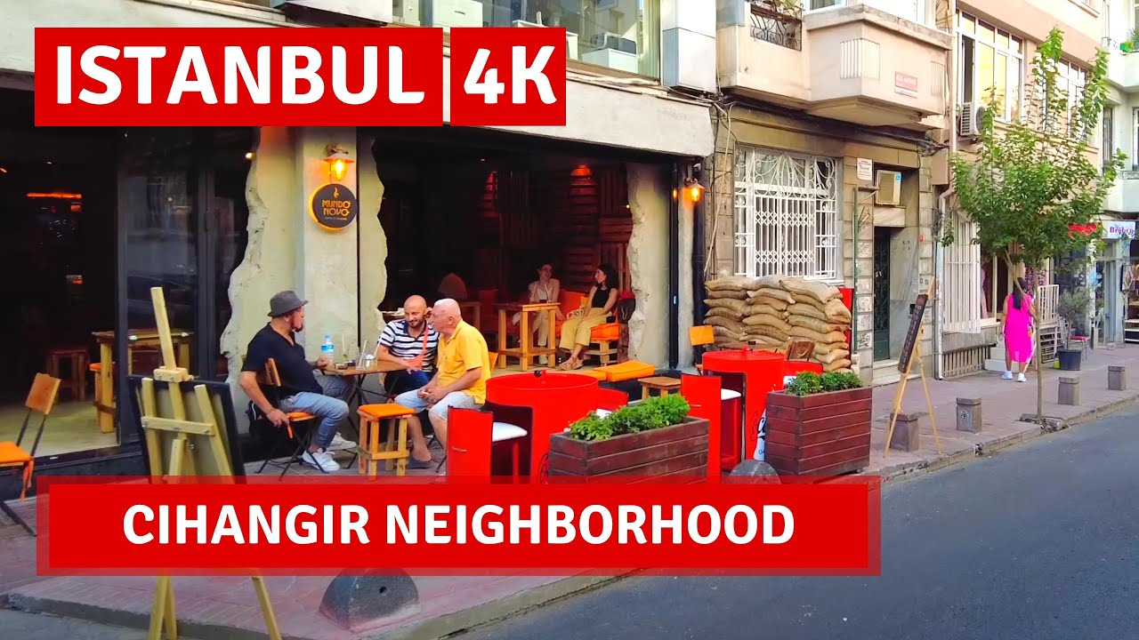 Istanbul 2022 Cihangir Neighbourhood Walking Tour|4k UHD 60fps