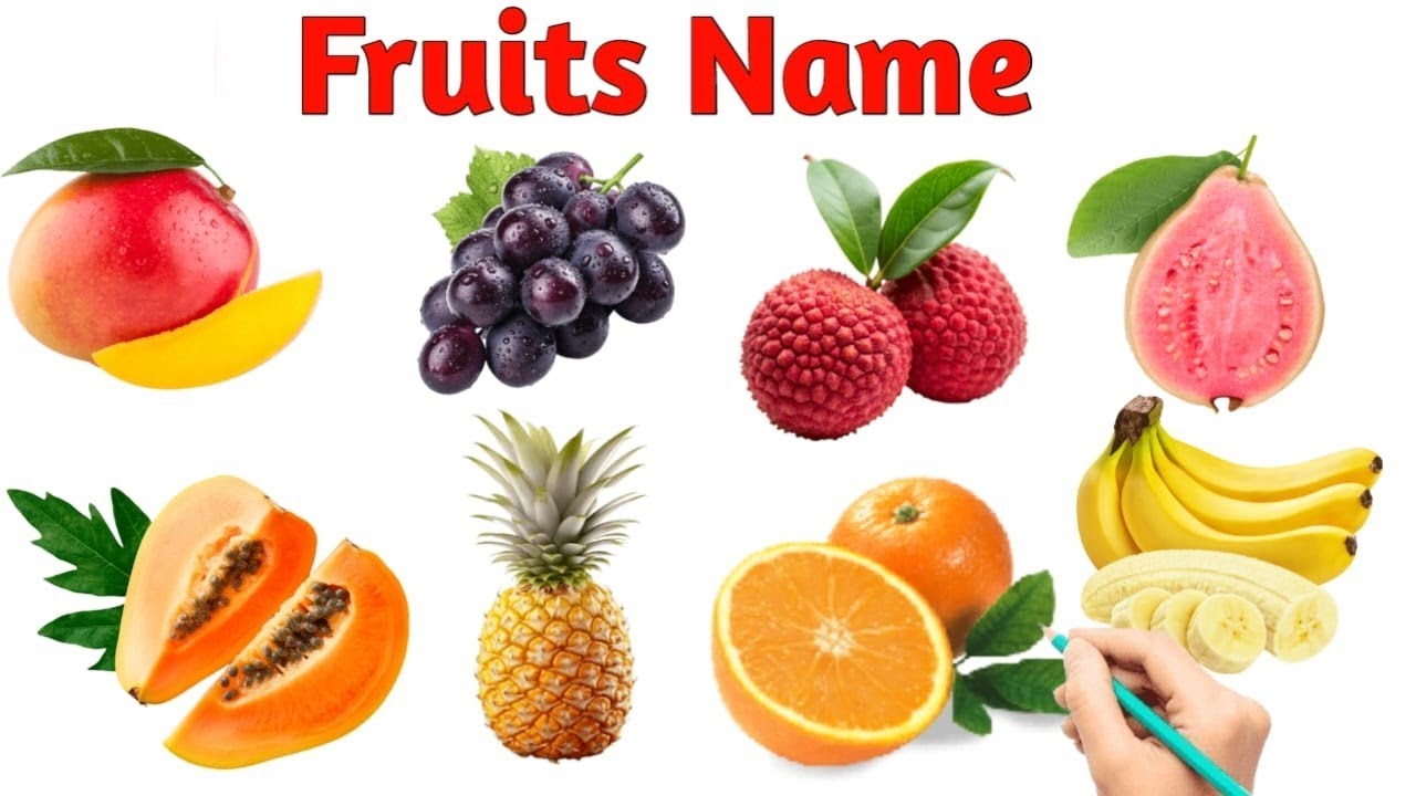 फलों के नाम सीखें | Fruits Names in English for Kids Learning Vocabulary and Pronunciation