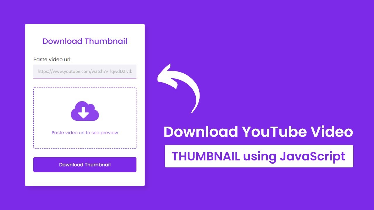 Download Any YouTube Video Thumbnail using HTML CSS JavaScript & PHP