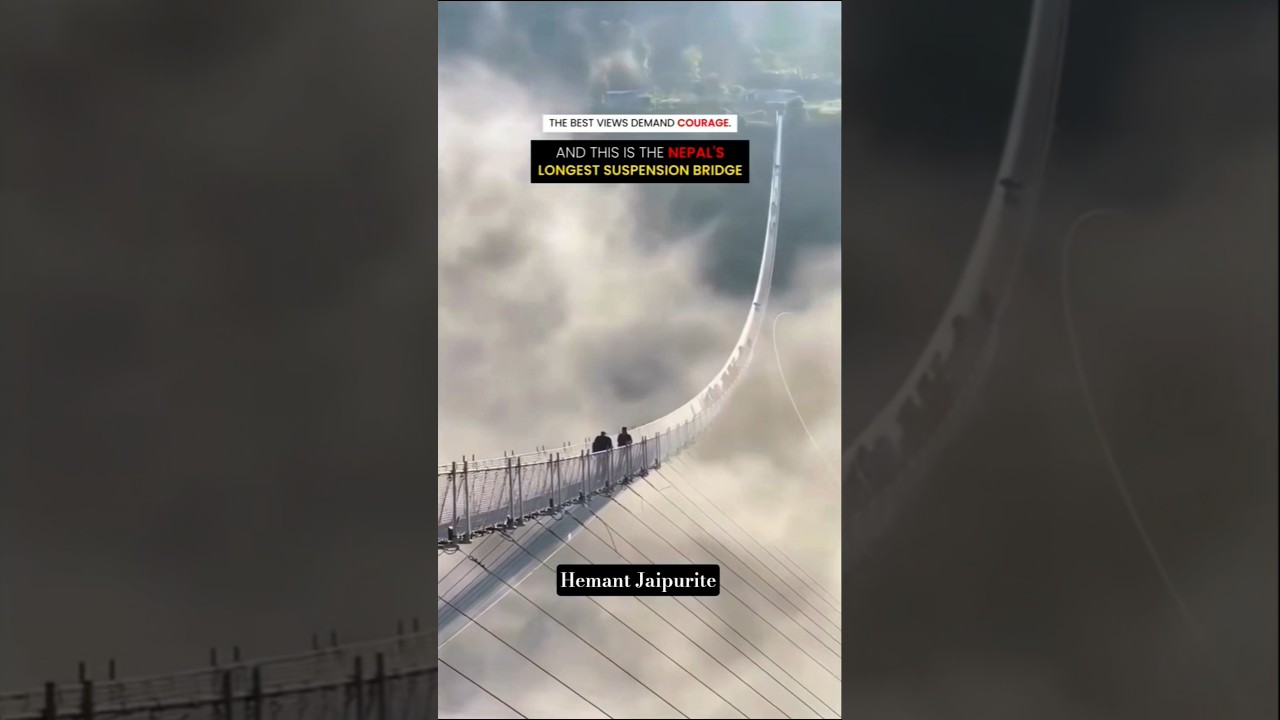 🌉 World&rsquo;s Scariest Suspension Bridge in Nepal! 😱 | 1000+ ft Above Himalayan Valleys 🌏