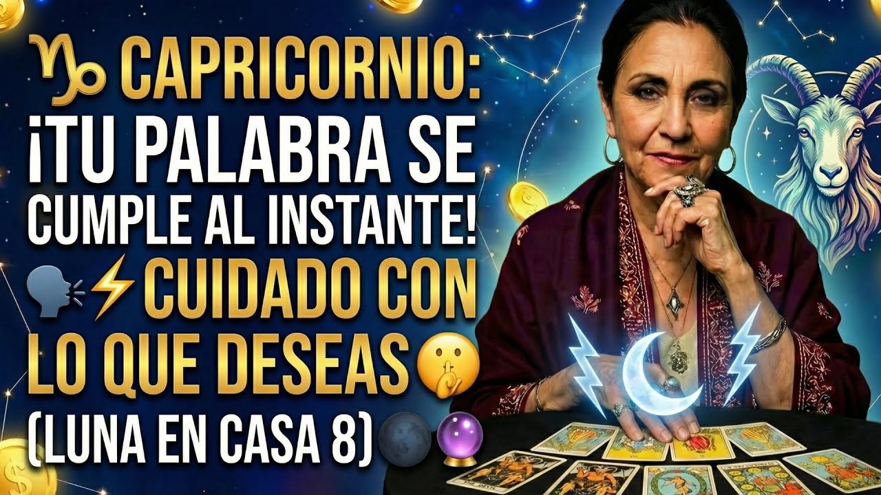 ♑ CAPRICORNIO: ¡TU PALABRA SE CUMPLE AL INSTANTE! 🗣️⚡ CUIDADO CON LO QUE DESEAS 🤫 (LUNA EN CASA 8)🌑🔮