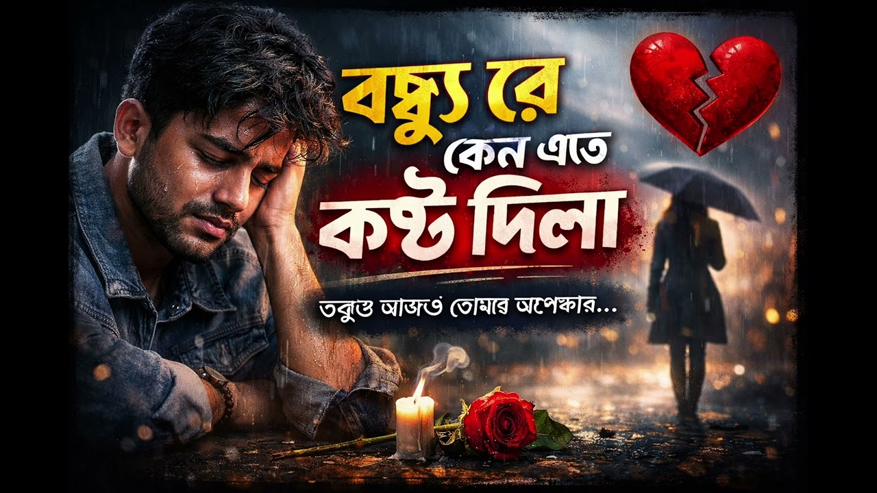 আমায় এত কষ্ট দিলা বন্ধু রে… 💔তবুও আজও মনটা শুধু তোমাকেই ডাকে… 🥀এই গানটা সেই মানুষটার জন্য