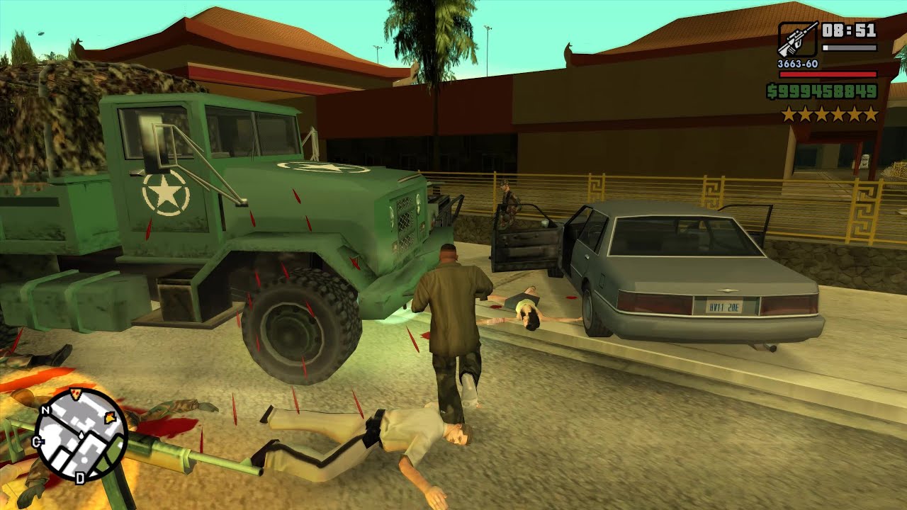 GTA San Andreas - LVPD Headquarter Shootout and Rampage + Six Star Escape