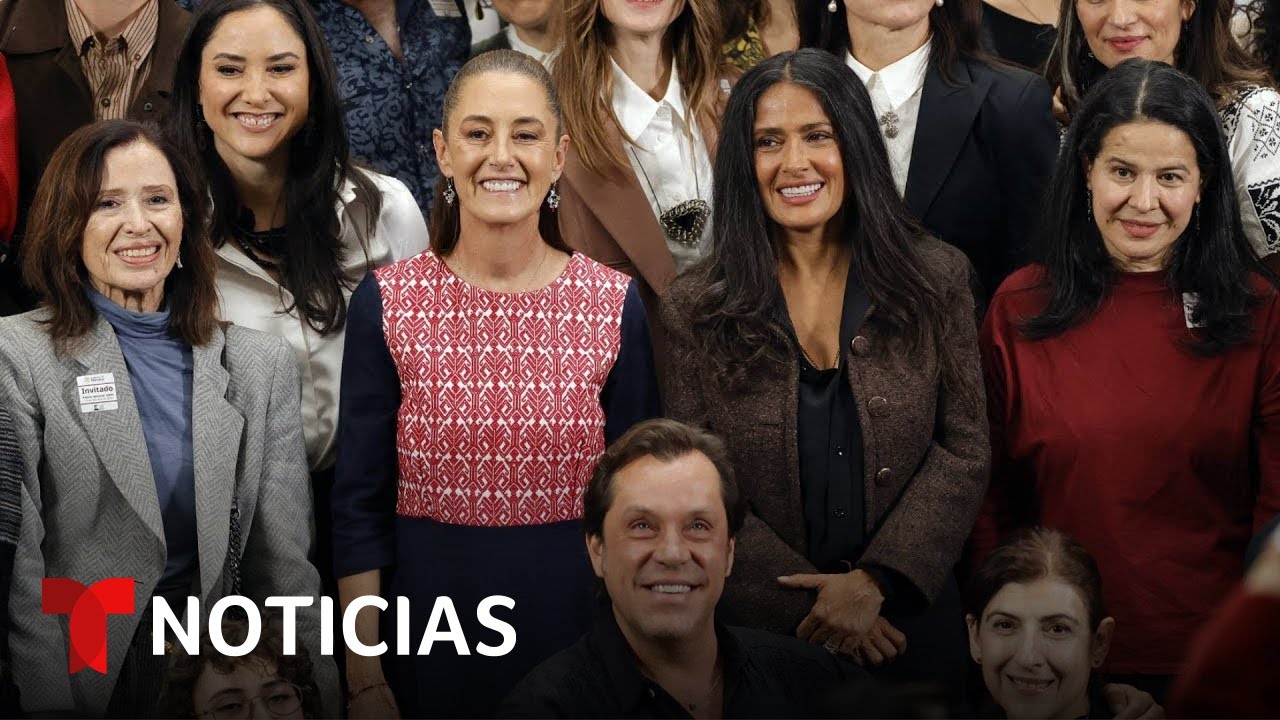 Claudia Sheinbaum y Salma Hayek anuncian plan para promover el cine mexicano | Noticias Telemundo