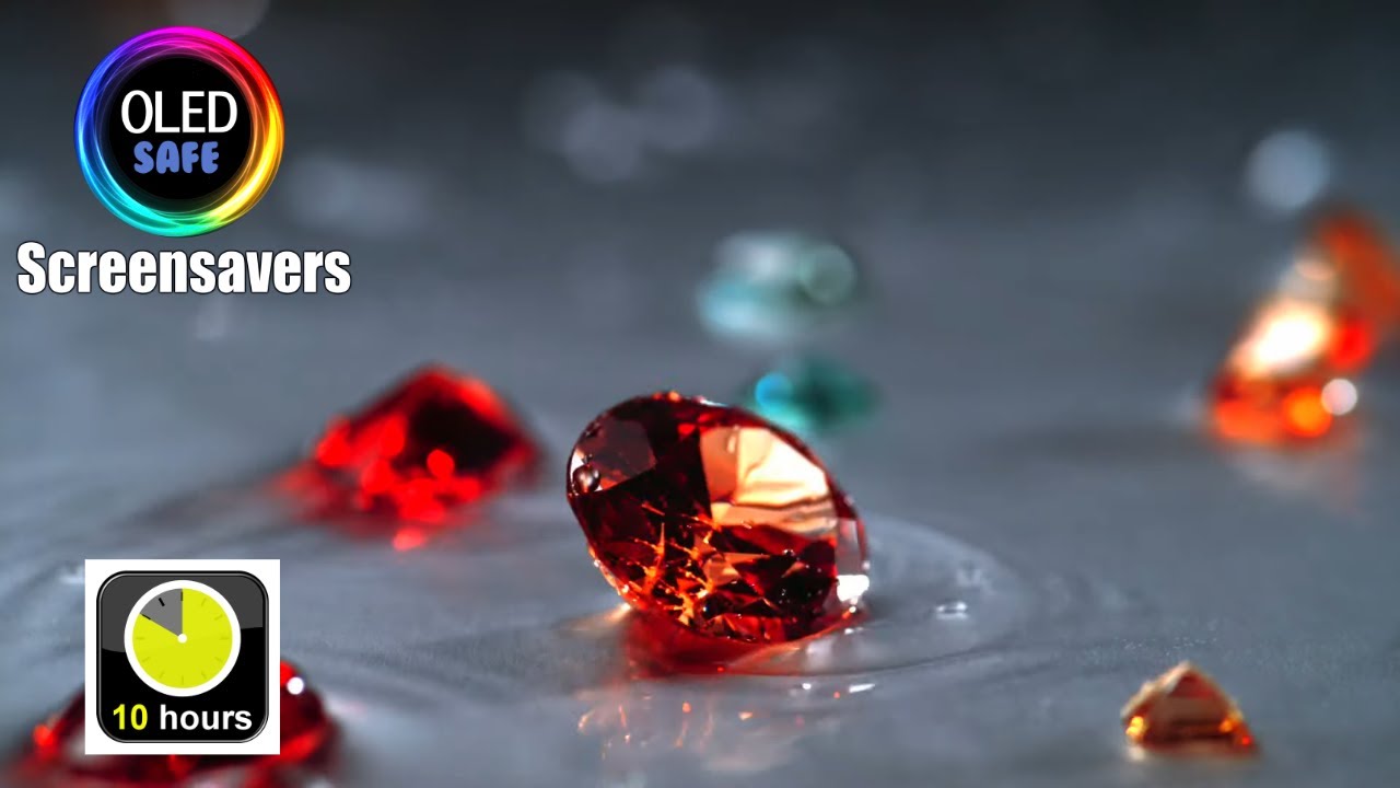 Gemstones Glitter Screensaver - 10 Hours - Full HD - OLED Safe