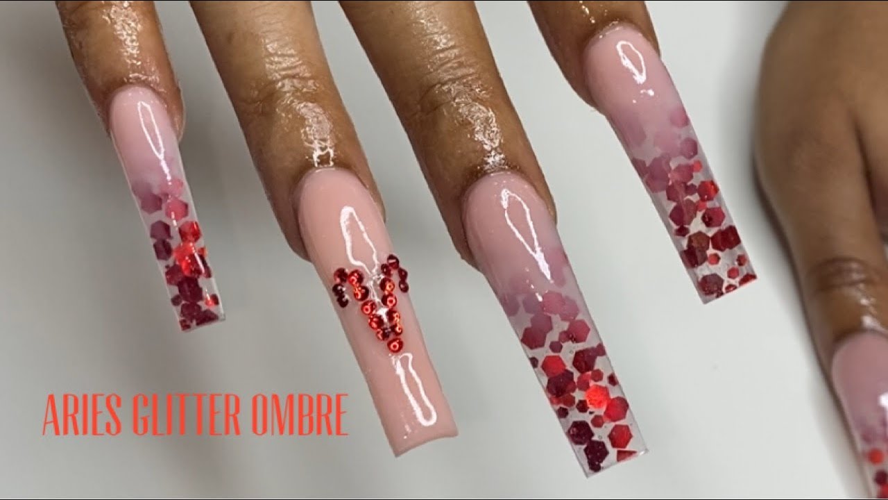 GLITTER OMBRE ARIES NAILS ❤️