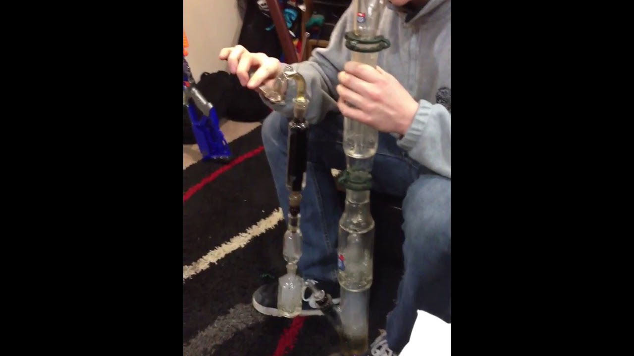 Smoking wax out of massive bong