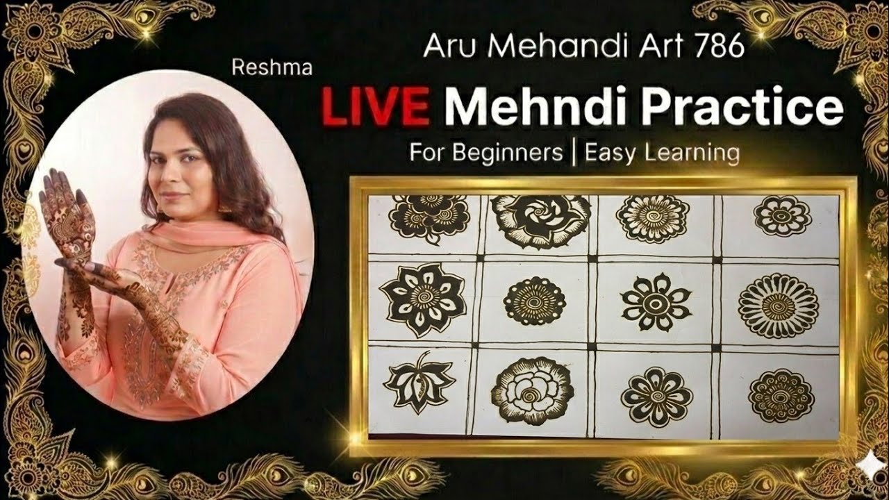 Daily Mehndi P Daily Mehndi Practice😍| Paper Design | Improve Your Mehndi Skills Aru mehndi art 786