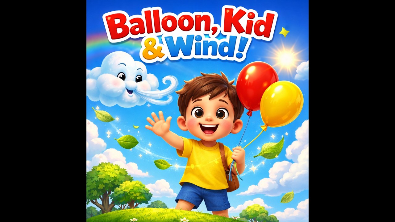 Balloon, Kid & Wind | Fun Kids Song for Toddlers | Nursery Rhyme for Kids | Fun & Happy Kids Song