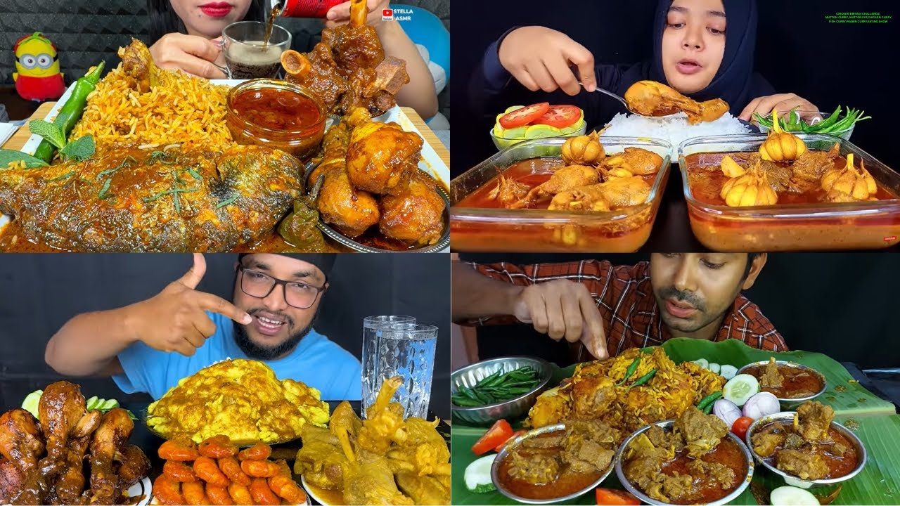 CHICKEN BIRYANI CHALLENGE, MUTTON CURRY, MUTTON FAT,CHICKEN CURRY,FISH CURRY,PRAWN CURRY,EATING SHOW