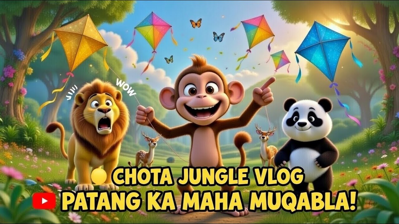 Patang Ka Maha Muqabala 🪁 | Panda vs Lion vs Monkey | Chota Jungle Vlog#junglecartoon 
