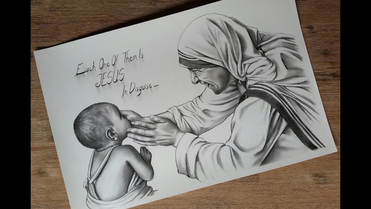 Sketching Mother Teresa, mother of the poor :)