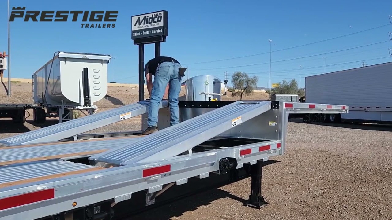 2024 PRESTIGE 53' DROP DECK - REAR SLIDING AXLE, UPPER DECK RAMP For Sale