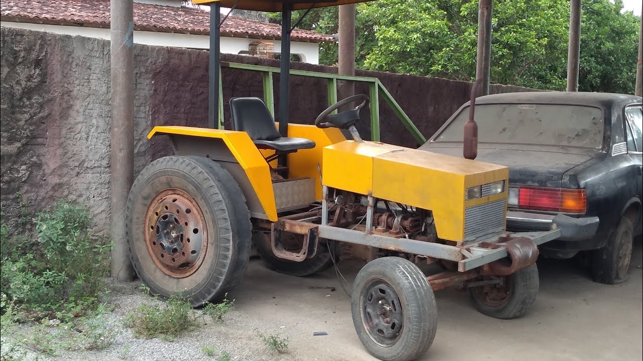 TRATOR CASEIRO FEITO COM MOTOR DE MOTO.